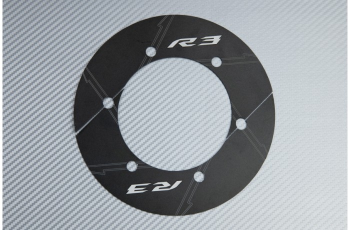 Transmission belt cover in anodised aluminum YAMAHA YZF R3 2016 - 2021