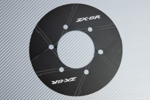 Transmission belt cover in anodised aluminum KAWASAKI ZX6R 2005 - 2021