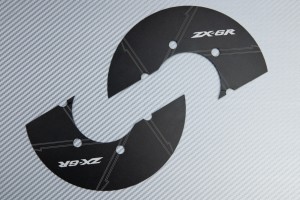 Transmission belt cover in anodised aluminum KAWASAKI ZX6R 2005 - 2021