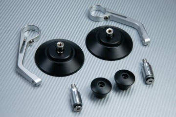 Pair of Round Bar End Rearview Mirrors