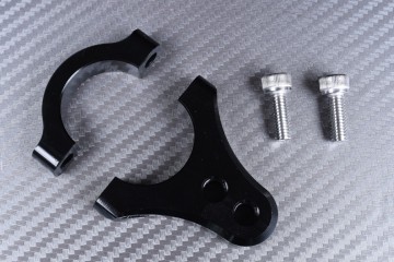 Steering damper fastening clamp for fork arm