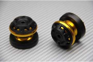 PAIR OF ANODISED ALUMINUM M8 SWING ARM SPOOLS