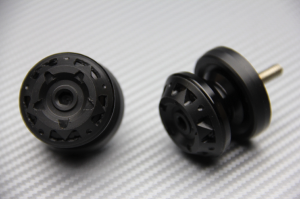 PAIR OF ANODISED ALUMINUM M10 SWING ARM SPOOLS