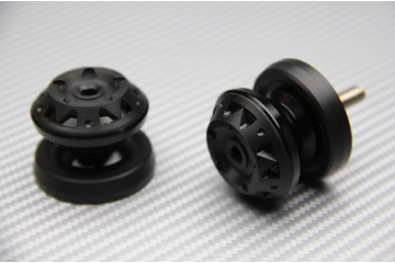 PAIR OF ANODISED ALUMINUM M10 SWING ARM SPOOLS