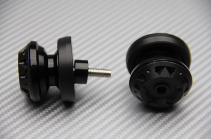 PAIR OF ANODISED ALUMINUM M10 SWING ARM SPOOLS