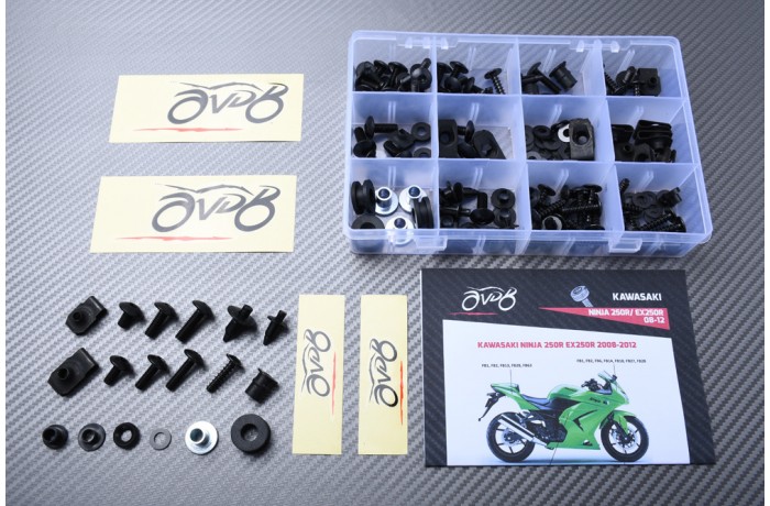 Kit de visserie AVDB spécifique pour carénages KAWASAKI NINJA 250 250R 2008 - 2012