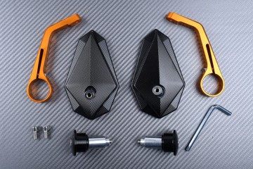 Pair of Bar End Rearview Mirrors in Anodised Aluminum