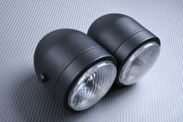 Adaptable Round double Headlight with Bulbs