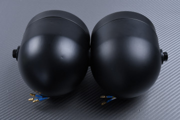 Adaptable Round double Headlight with Bulbs