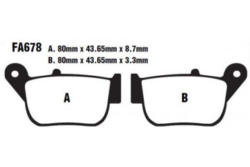Jeu de plaquettes de frein EBC SFA678 SFA678HH Utilisation Ville et Route