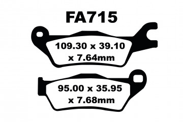 Jeu de plaquettes de frein EBC FA715 Utilisation Route