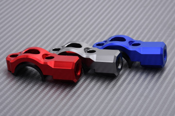 Half moon handlebar clamp with rear view mirror attachment