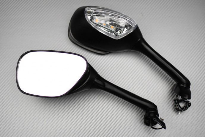 Pair of Aftermarket Rearview Mirrors with Integrated Turn Signals SUZUKI GSXR 600 / 750 / 1000 2005 - 2010
