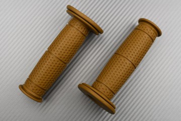 Pareja de Puños en caucho marrón - Estilo Café Racer