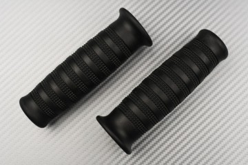 Pair of Black rubber grips - Cafe Racer Design