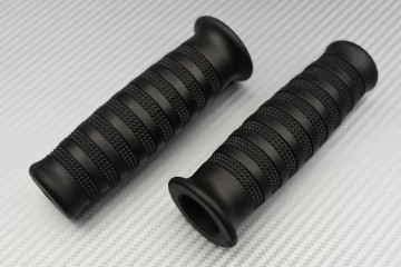 Pair of Black rubber grips - Cafe Racer Design