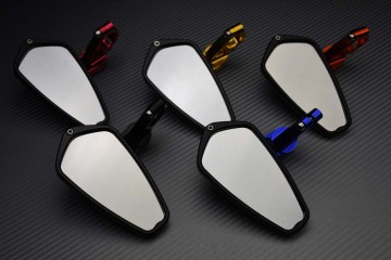 Pair of Bar End Rearview Mirrors with Small Adjustable Arms