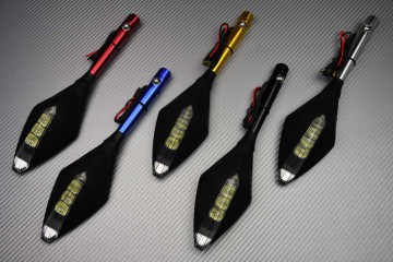 Pair of Aluminum / Plastic Rearview Mirrors with Integrated Turn Signals