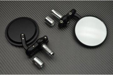 Paire de rétroviseurs embout de guidon fixes ou repliables