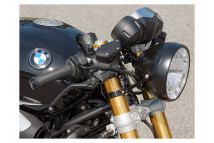 Round headlight and fixings